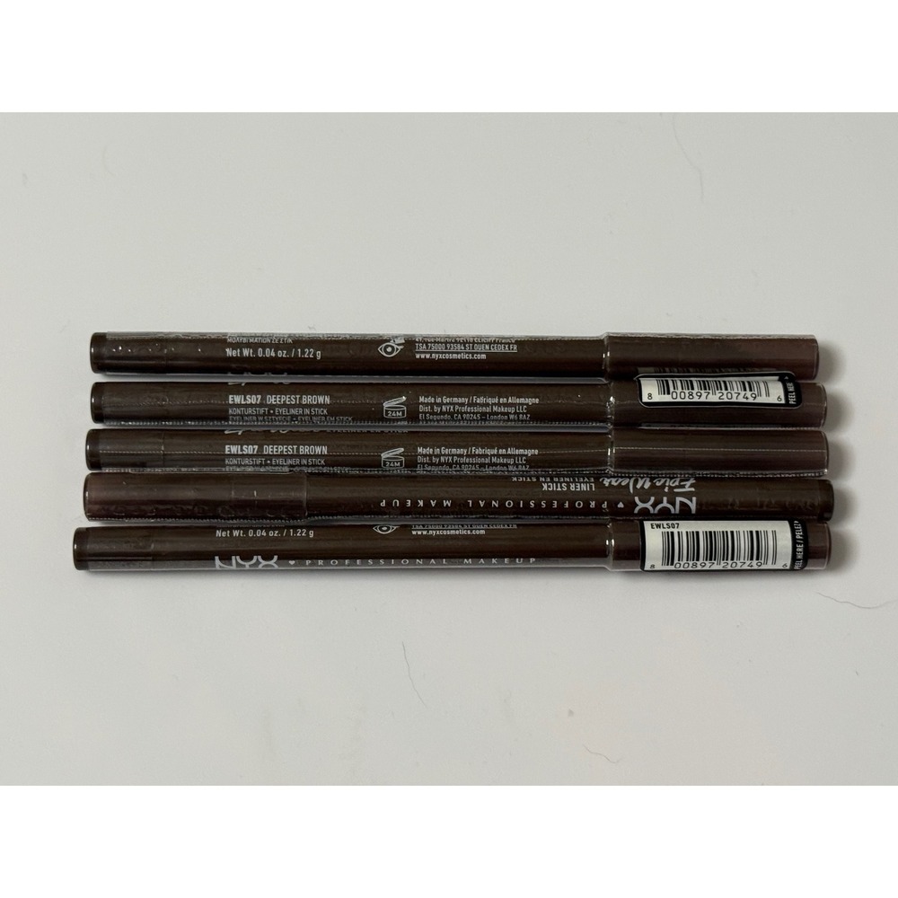 NYX Epic Wear Liner Stick Deepest Brown EWLS07 Waterproof Eyeliner Lot of 5 New